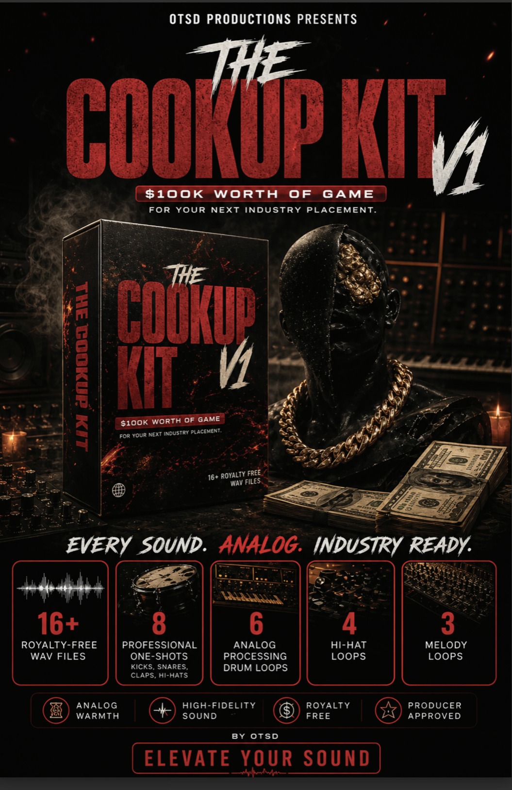 OTSD The Cook Up Kit V1 analog trap drum kit cover art